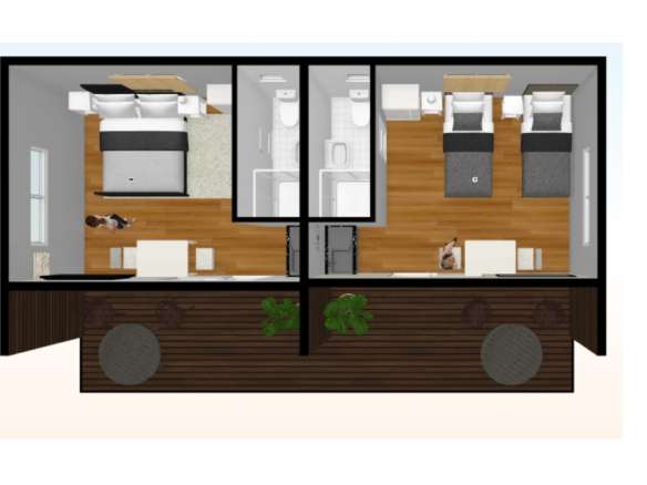 Modul 40 m² two-apartment house