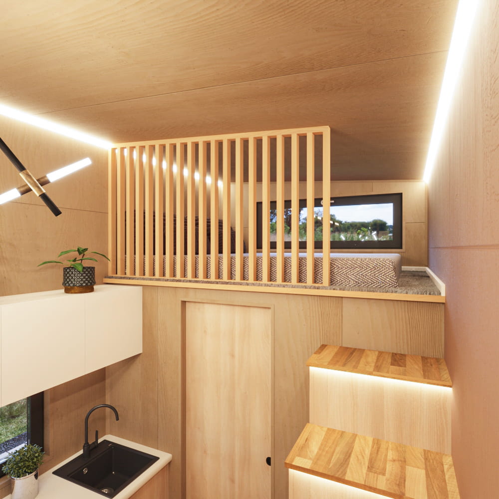 14 Tiny House Loft Mocha