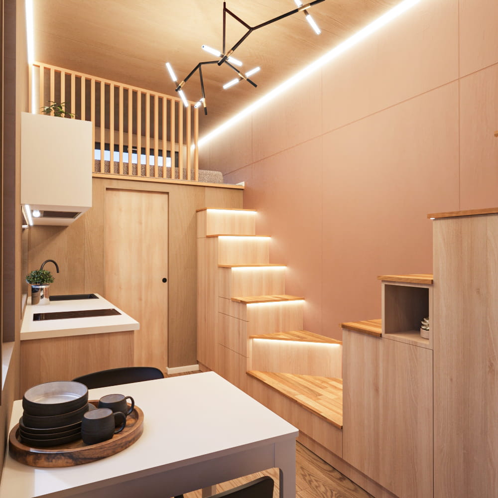 17 Tiny House Loft Mocha