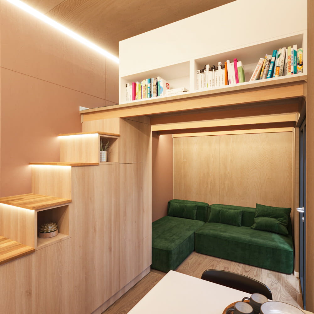 9 Tiny House Loft Mocha
