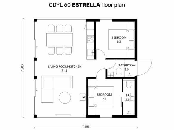 ODYL 60 2 BEDROOMS (3 floor plans)