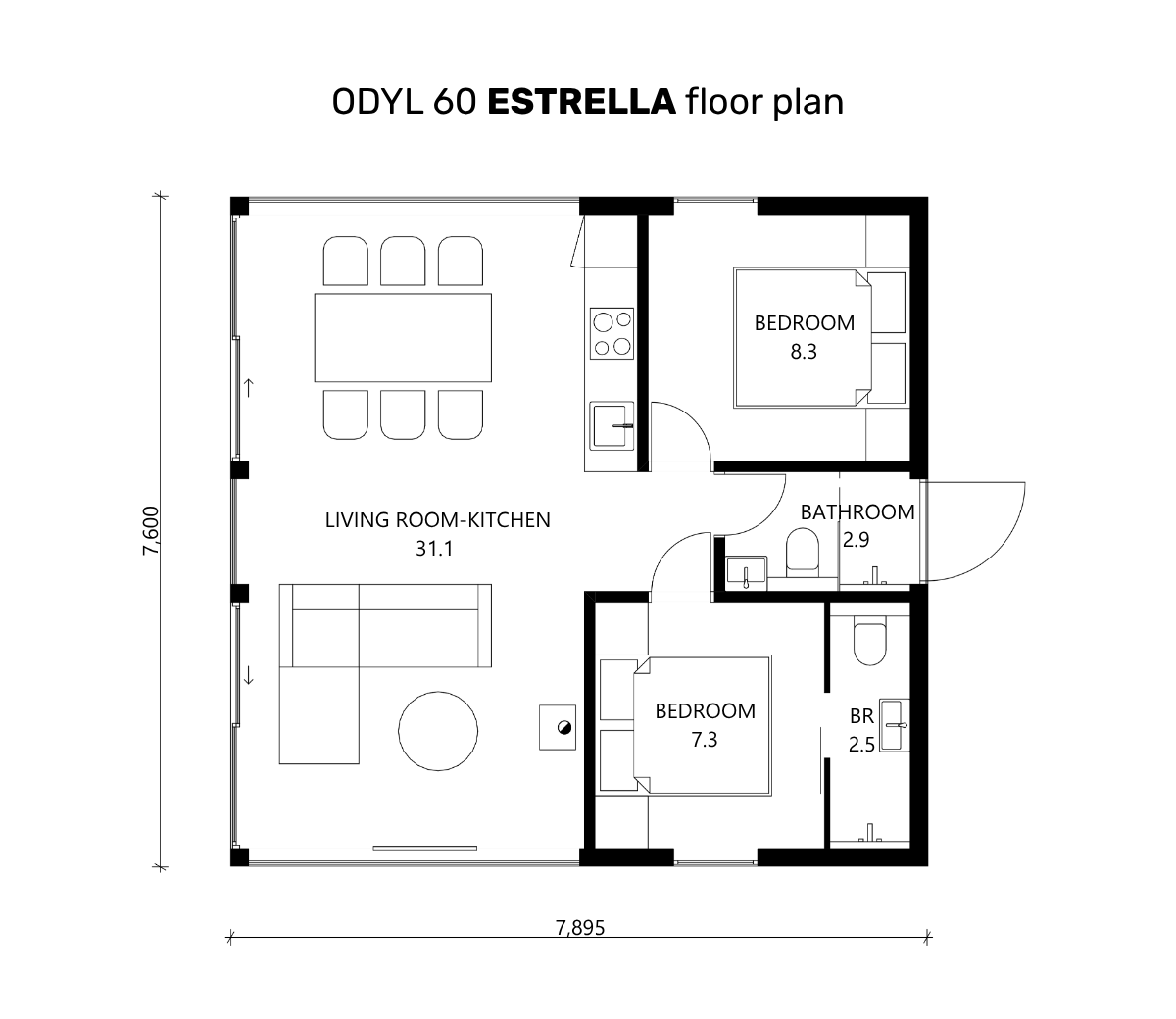 60 ESTRELLA (2Bath) ODYL 60 2 BEDROOMS (3 floor plans)