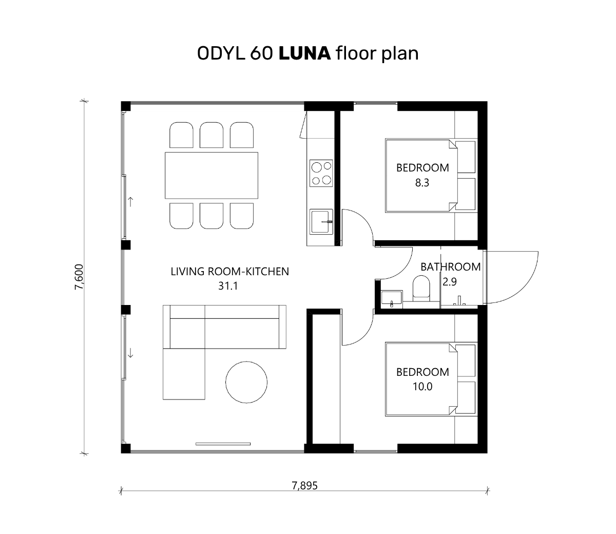 60 LUNA ODYL 60 2 BEDROOMS (3 floor plans)