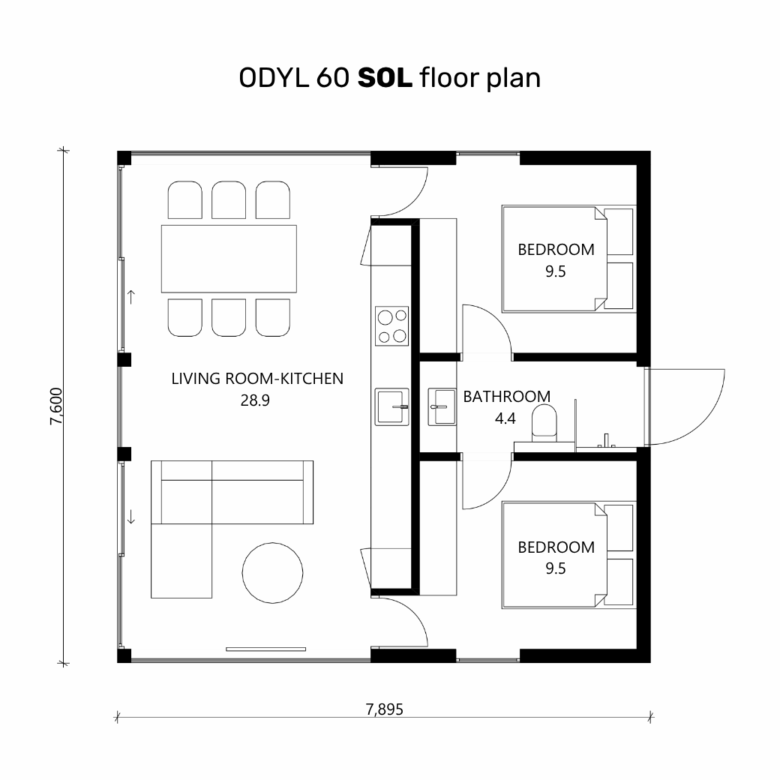 ODYL 60 2 BEDROOMS (3 floor plans)