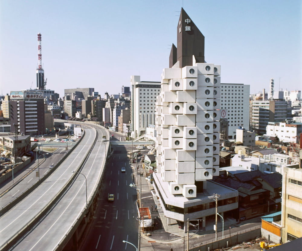 Nakagin Capsule Tower photographed by Tomio Ohashi